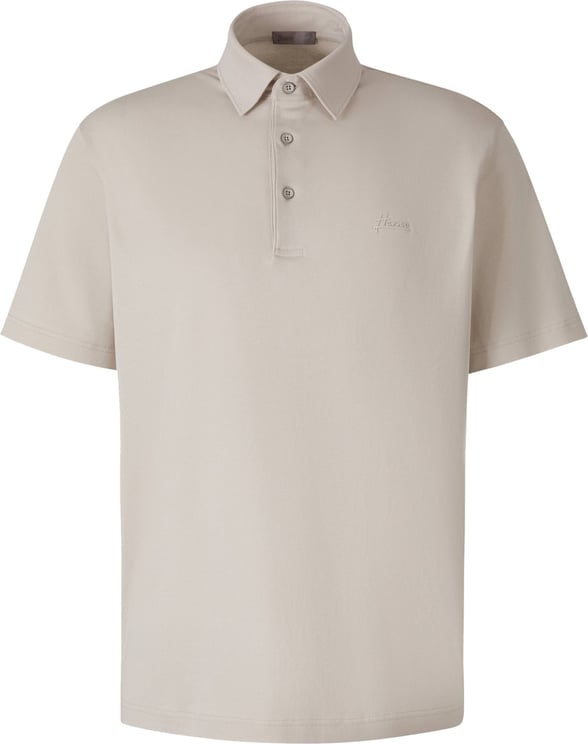 Herno Cotton Logo Polo Shirt Beige