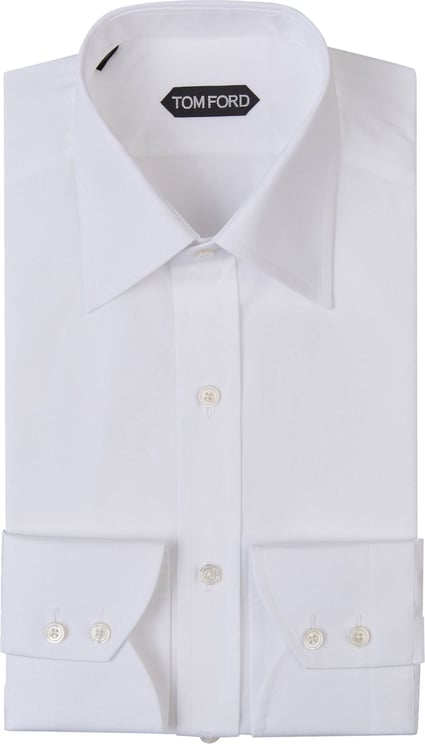 Tom Ford Plain Cotton Shirt Wit