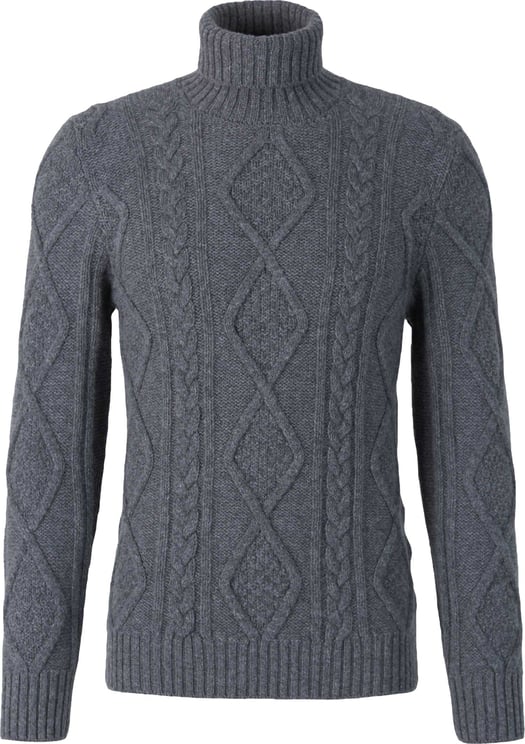 Gran Sasso Cable Knit Sweater Grijs