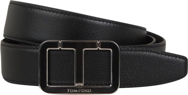 Tom Ford Leather T Belt Zwart