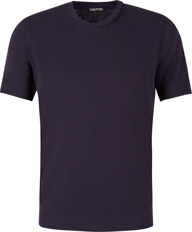 Tom Ford Plain Cotton T-Shirt Blauw