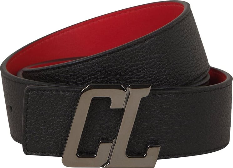 Christian Louboutin Grainy Leather Belt Zwart