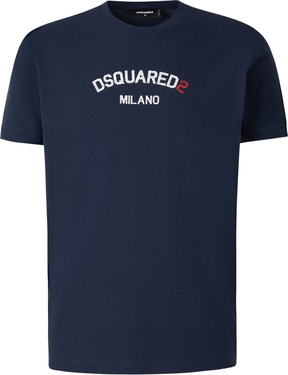 Dsquared2 Printed Logo T-Shirt Blauw