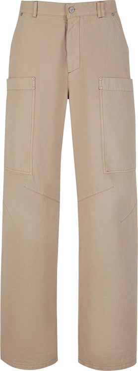 Palm Angels Cotton Cargo Trousers Beige
