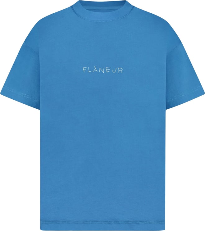 FLÂNEUR Scribble T-Shirt Blue Blauw