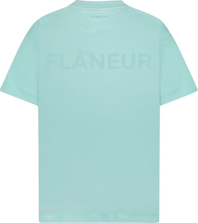 FLÂNEUR Tonal Logo T-Shirt Blue Blauw