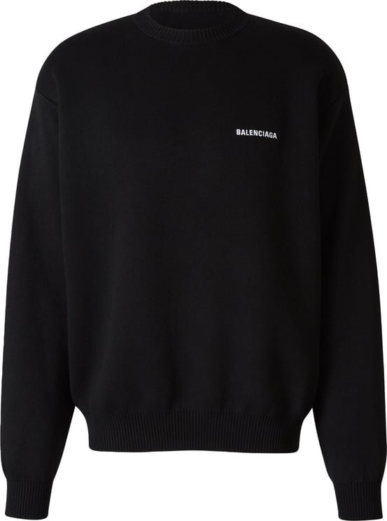 Balenciaga Embroidered Logo Sweatshirt Zwart