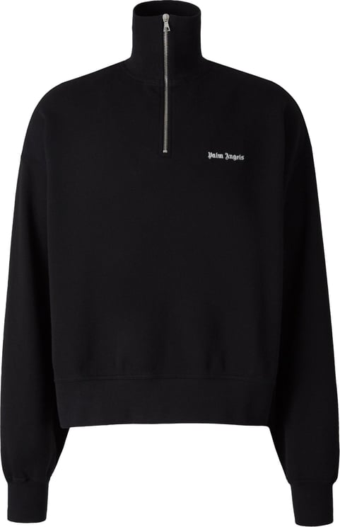 Palm Angels Zip Neck Sweatshirt Zwart