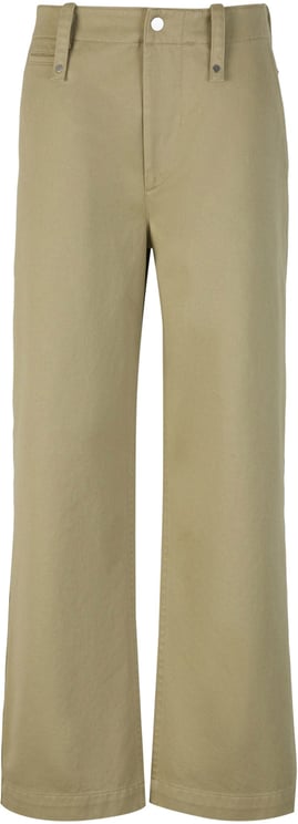 Burberry Straight Cotton Trousers Groen