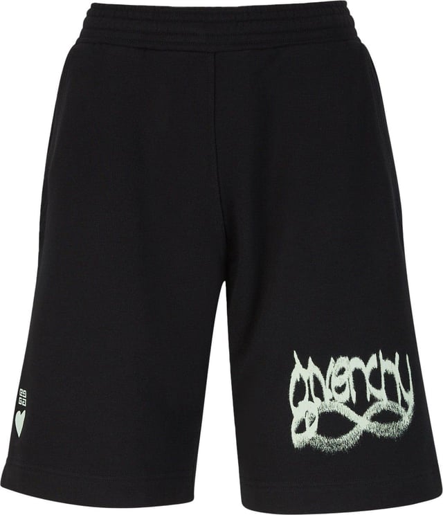 Givenchy Printed Cotton Shorts Zwart