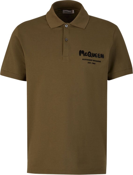 Alexander McQueen Logo Cotton Polo Groen