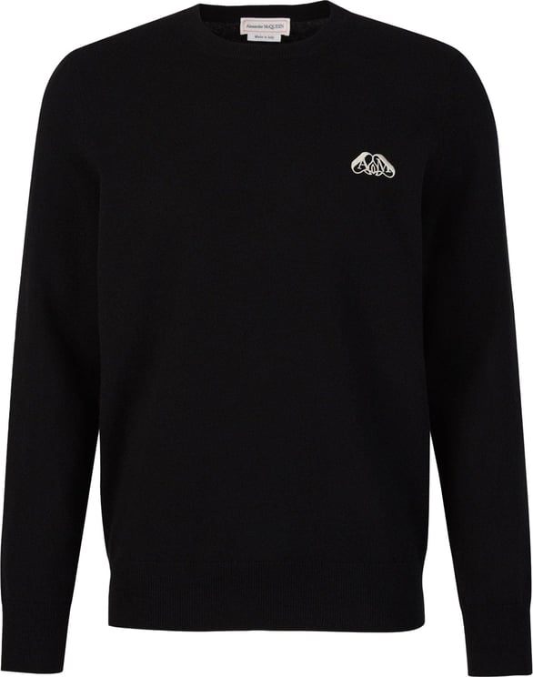 Alexander McQueen Cashmere Logo Sweater Zwart