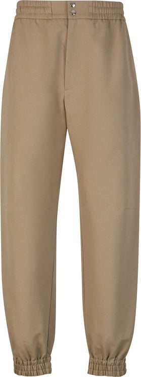 Alexander McQueen Cotton Jogger Trousers Taupe