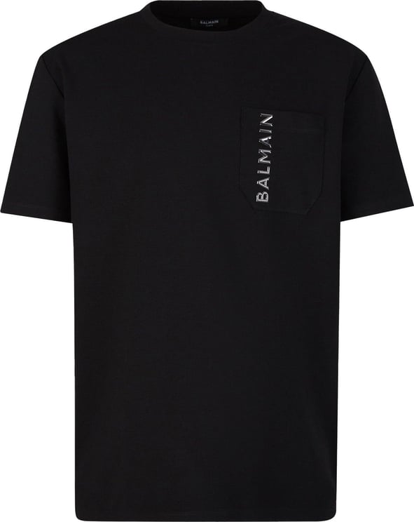 Balmain Logo Pocket T-Shirt Zwart