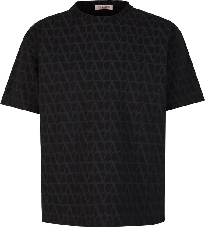 Valentino Monogram Cotton T-Shirt Zwart