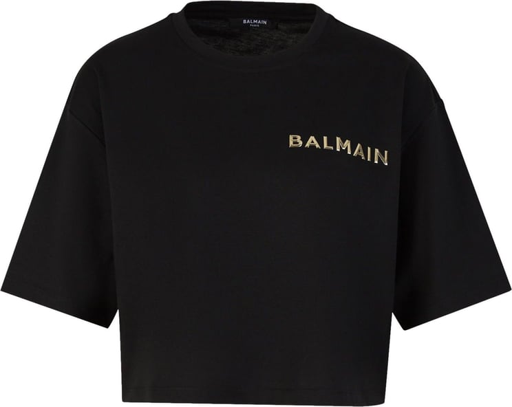 Balmain Logo Cotton T-Shirt Zwart