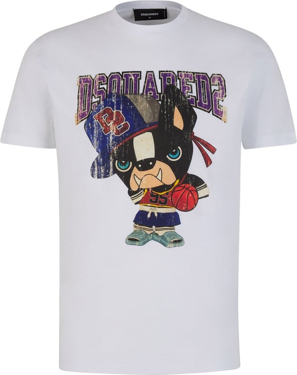 Dsquared2 Cotton Printed T-Shirt Wit