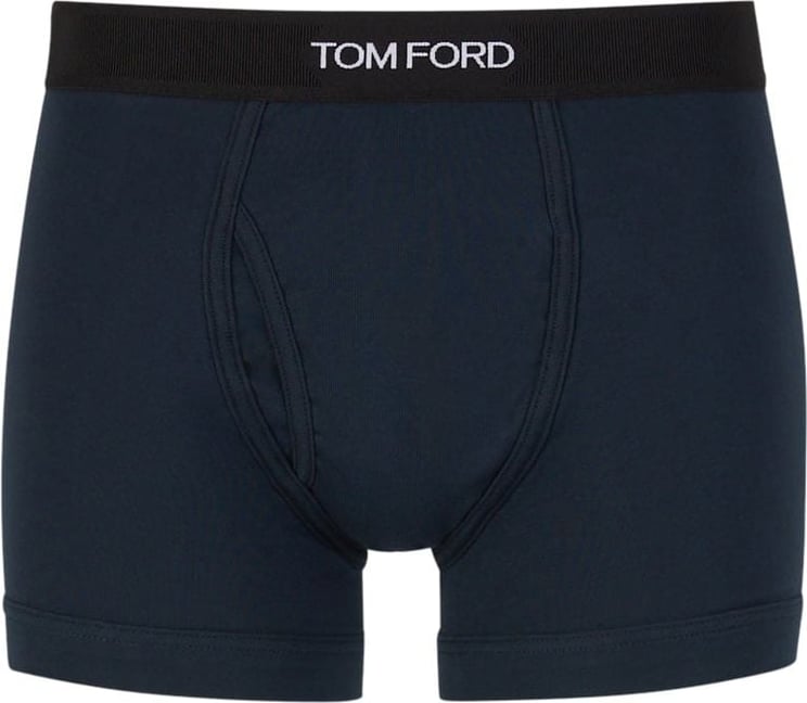 Tom Ford Logo Cotton Boxer Blauw