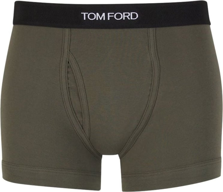 Tom Ford Logo Cotton Boxer Groen