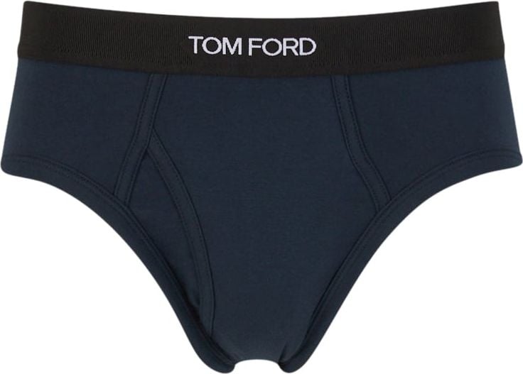 Tom Ford Logo Cotton Brief Blauw