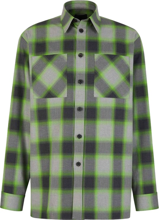 Givenchy Checkered Motif Shirt Groen