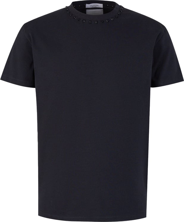 Valentino Cotton Studs T-Shirt Zwart
