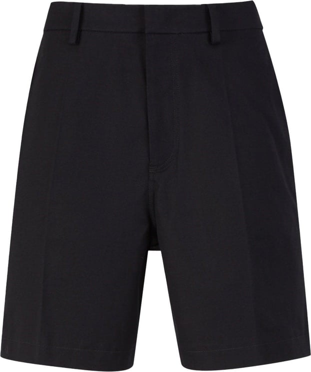 Valentino Plain Cotton Bermuda Shorts Zwart