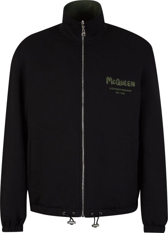 Alexander McQueen Logo Reversible Jacket Zwart