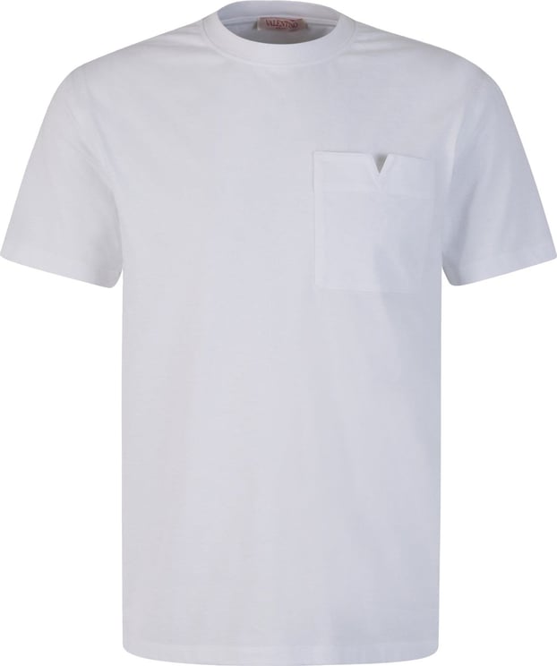 Valentino Pocket Cotton T-Shirt Wit