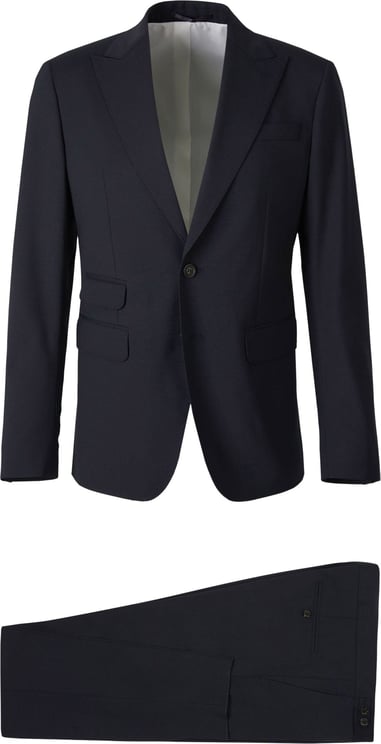 Dsquared2 Plain Wool Suit Blauw