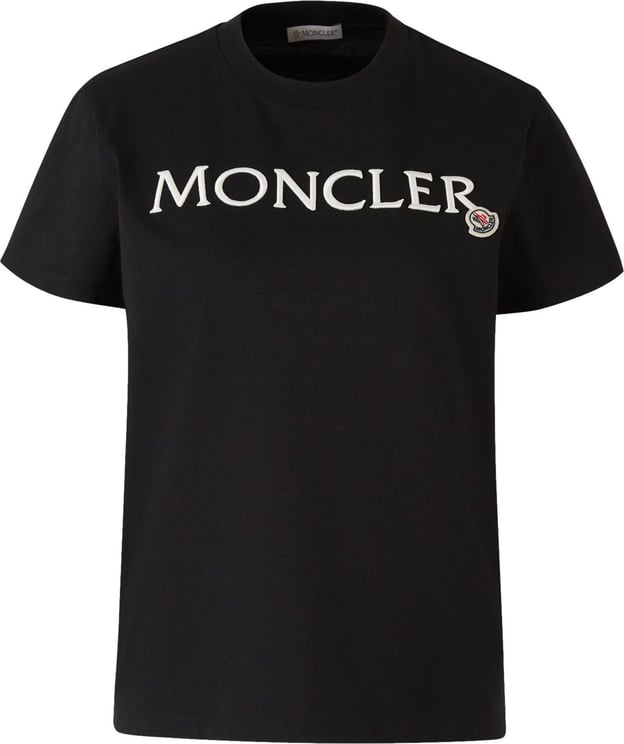 Moncler Embroidered Logo T-Shirt Zwart