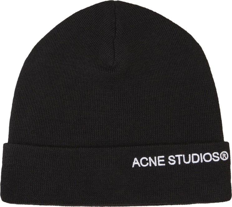 Acne Studios Embroidered Logo Beanie Zwart