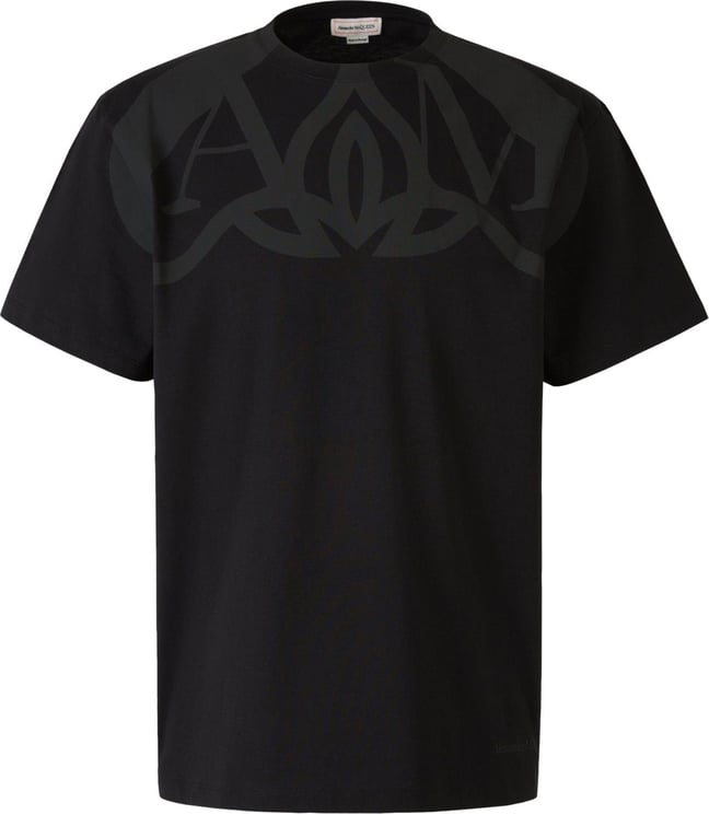 Alexander McQueen Printed Cotton T-Shirt Zwart