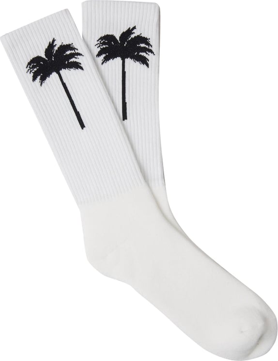 Palm Angels Two-tone Logo Socks Wit