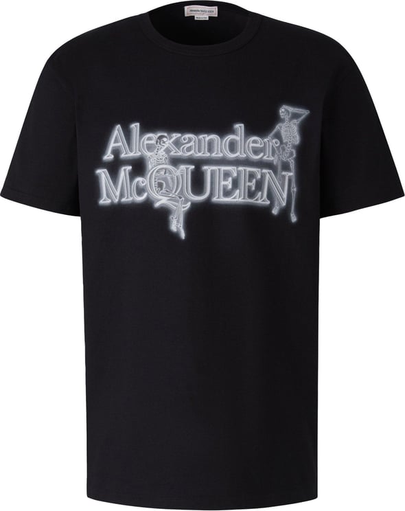 Alexander McQueen Printed Graphic T-Shirt Zwart
