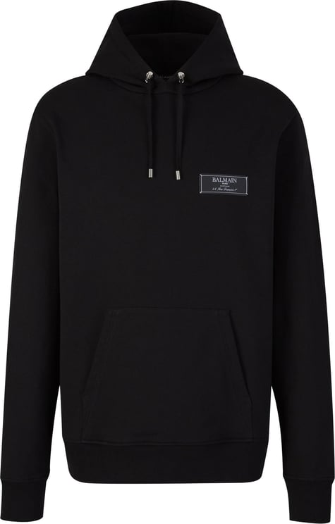 Balmain Cotton Hood Sweatshirt Zwart