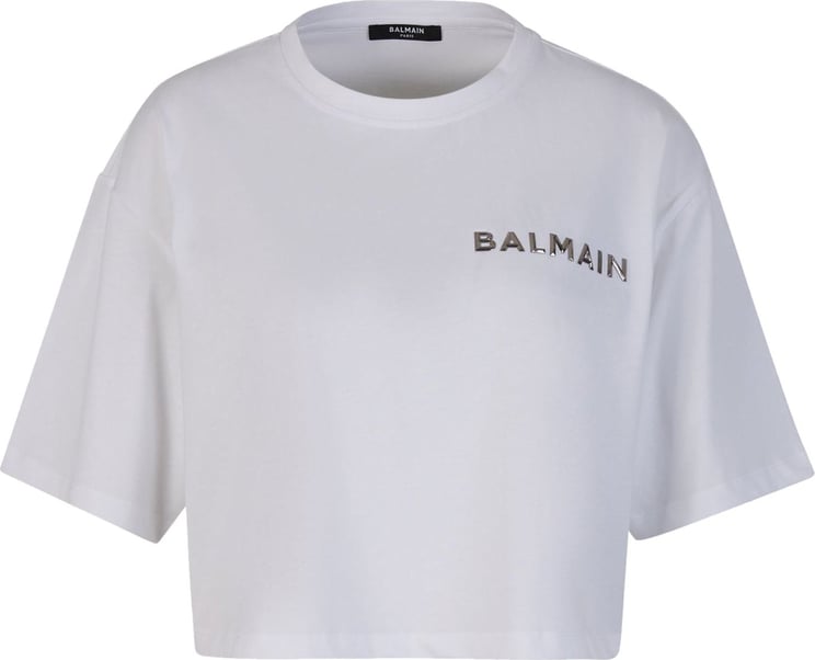 Balmain Logo Cotton T-Shirt Wit
