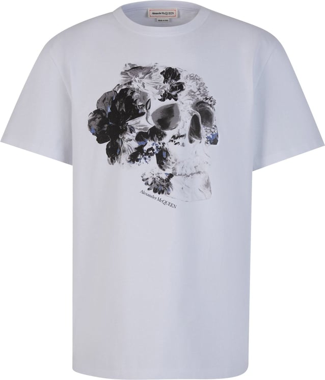 Alexander McQueen Skull Cotton T-Shirt Wit