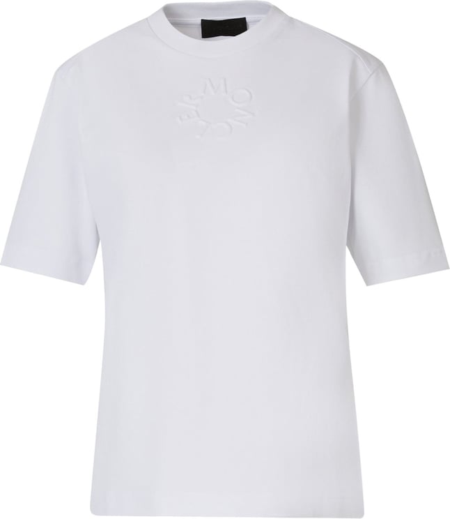 Moncler Monogram Cotton T-Shirt Wit