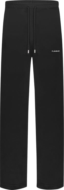 FLÂNEUR Printed Logo Sweatpants Black Zwart