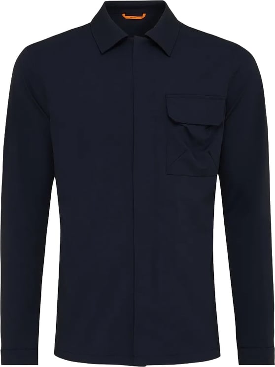 Genti Slimfit overshirt Blauw