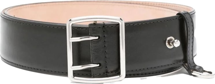 Alexander McQueen buckle-fastening leather belt Zwart