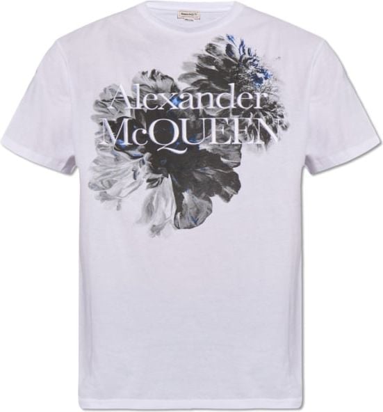 Alexander McQueen Dutch Flower-print cotton T-shirt Wit