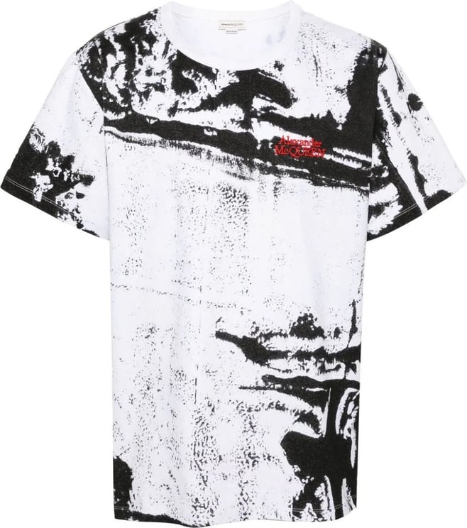 Alexander McQueen logo-embroidered cotton T-shirt Divers