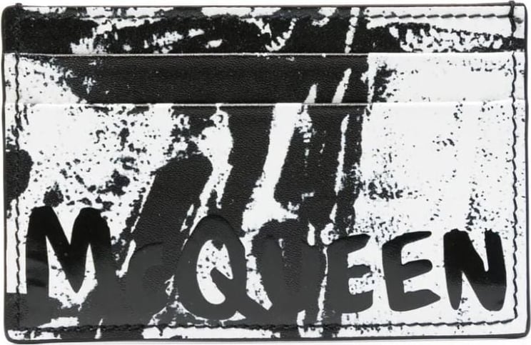 Alexander McQueen Graffiti-print leather cardholder Divers