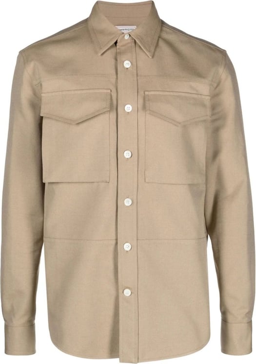 Alexander McQueen cargo-pocket cotton shirt Beige
