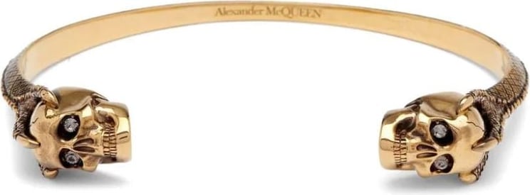 Alexander McQueen Victorian Skull cuff bracelet Metallic