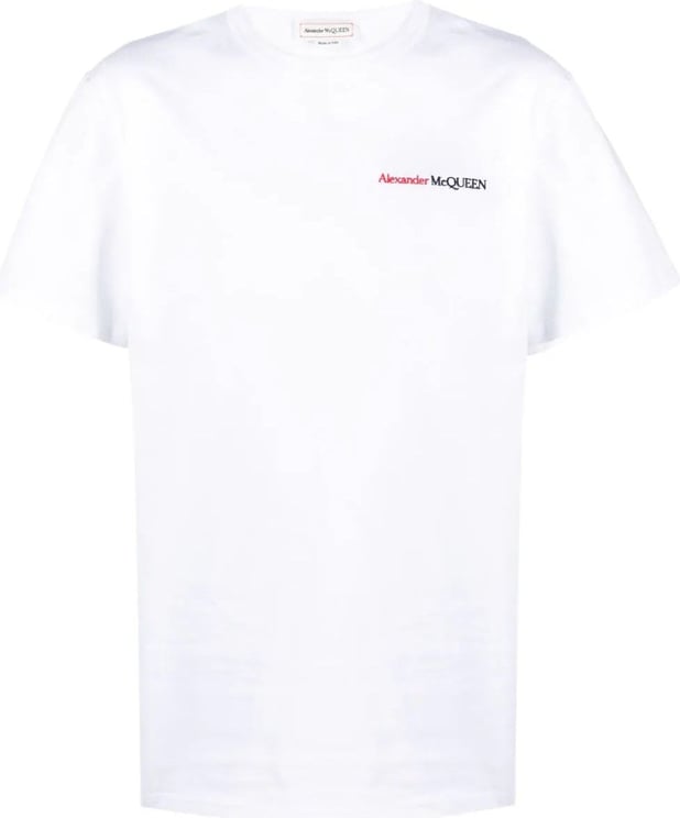 Alexander McQueen embroidered-logo cotton T-shirt Wit