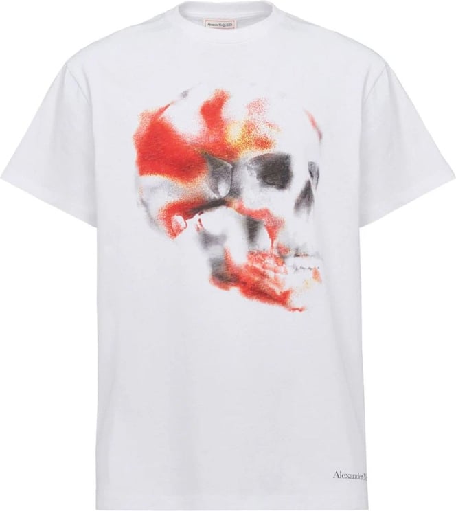 Alexander McQueen Obscured Skull cotton T-shirt Wit