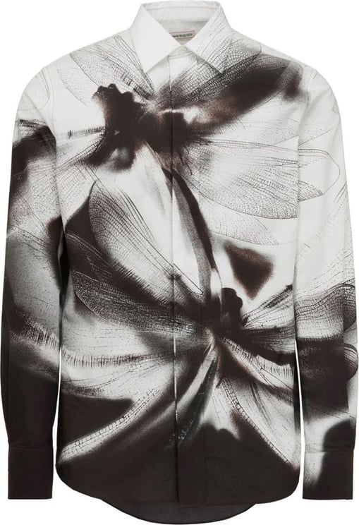 Alexander McQueen Dragonfly Shadow-print cotton shirt Divers
